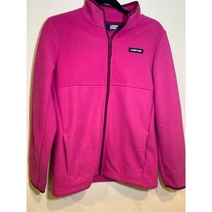 Lands' End Grid Fleece Full Zip Jacket S Pink Polyester Gorpcore Outdoor Womens